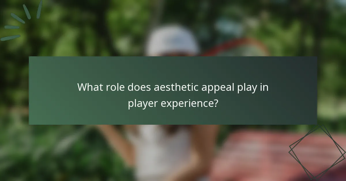 What role does aesthetic appeal play in player experience?